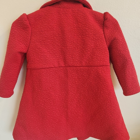 Euc bonnie baby red pea coat 12month - Picture 2 of 3